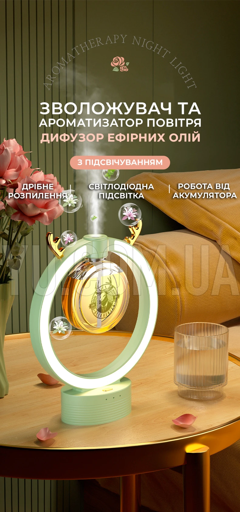 Зволожувач та ароматизатор повітря [39], дифузор ефірних олій, нічник, аромалампа